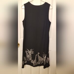 Animal Print Wildlife Giraffe & Palm Trees Dress